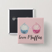 Liebe-Muffin-Cupcakes Button (Vorne & Hinten)
