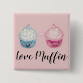Liebe-Muffin-Cupcakes Button (Vorderseite)