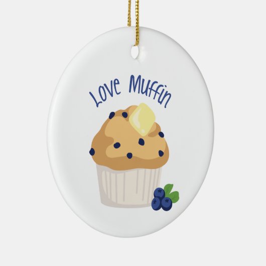 Liebe Muffin Keramik Ornament (Rechts)