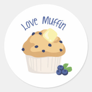 Liebe Muffin Runder Aufkleber