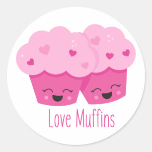 Liebe Muffins Runder Aufkleber