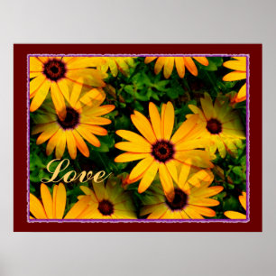 Liebe-multi Blumenplakat Poster
