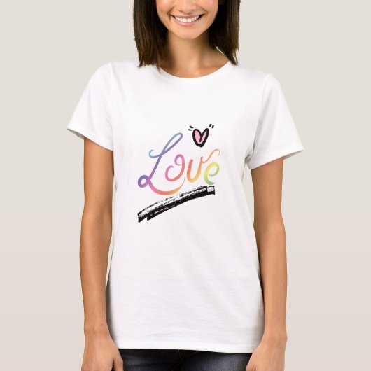 Liebe Multi-Farben T-Shirt (Vorderseite)
