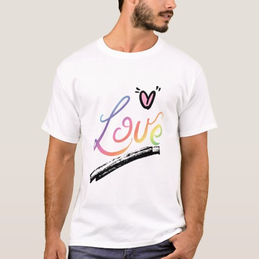 Liebe Multi Farben T-Shirt (Vorderseite)