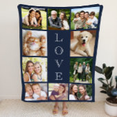 Liebe Multi-Foto Collage Modernes Blau Fleecedecke