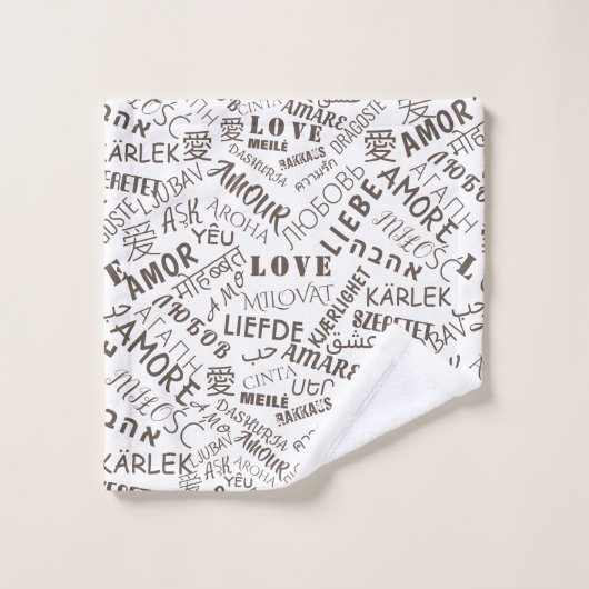 LIEBE - Multi Language - Customizable Internationa Badhandtuch Set (Waschlappen)