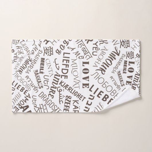 LIEBE - Multi Language - Customizable Internationa Badhandtuch Set (Handtuch)