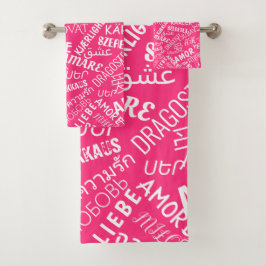 LIEBE - Multi Language - Customizable Internationa Badhandtuch Set