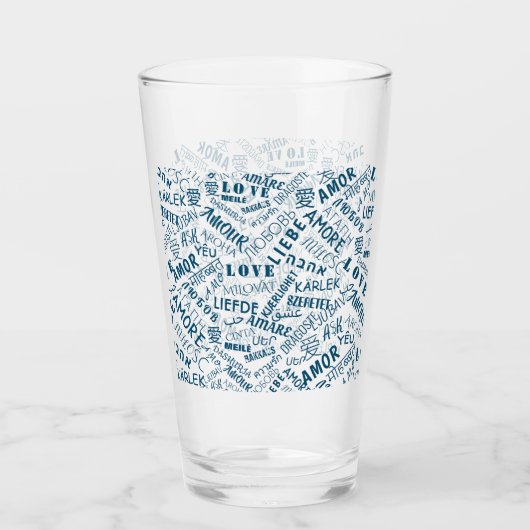 LIEBE - Multi Language - Customizable Internationa Glas (Vorderseite)
