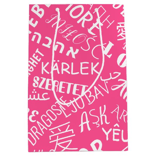 LIEBE - Multi Language - Customizable Internationa Mittlere Geschenktüte (Vorderseite)