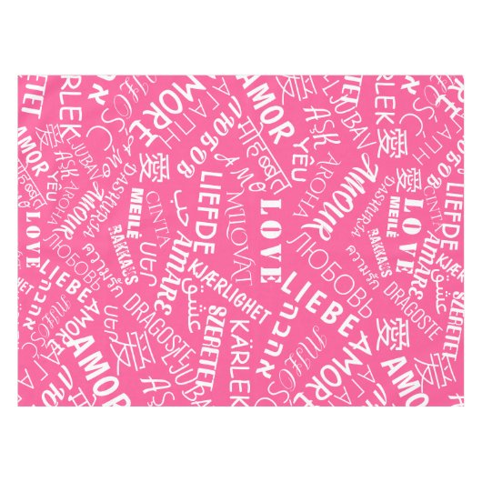 LIEBE - Multi Language - Customizable Internationa Tischdecke (Vorderseite (Horizontal))