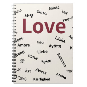 Liebe – Multilinguale Typografie-Kissen Notizblock