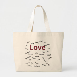 Liebe – Multilinguale Typografie-Tragetasche Jumbo Stoffbeutel
