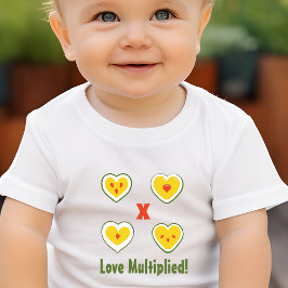 Liebe multipliziert Apfelherzen Baby T-shirt