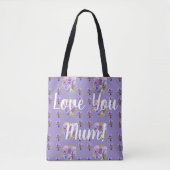Liebe Mum Shabby Lila Pansy Grotte Tasche (Vorderseite)