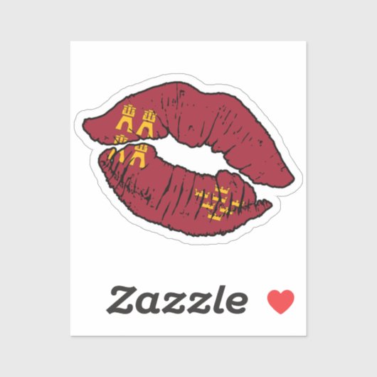 Liebe Murcia Murcian Lipstick Aufkleber (Blatt)