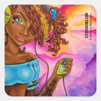 Liebe Music by Brittany Mackason Quadratischer Aufkleber