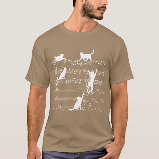 Liebe Music Cat Playing on Musical / T-Shirt (Vorderseite)