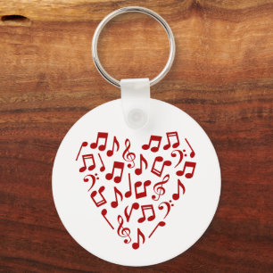 Liebe Music Heart of Red Musiknotens Schlüsselanhänger