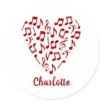Liebe Music Heart of Red Musiknotens with Name