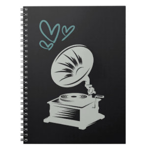 Liebe Music Old School Gramophon Notizblock