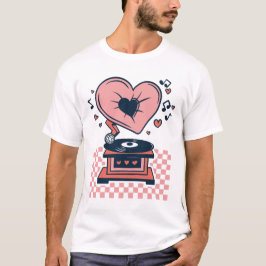Liebe Music, Record Player, Valentin T-Shirt