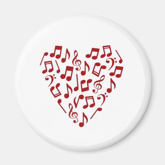 Liebe Music Red Musiknotens Heart Magnet (Vorne)