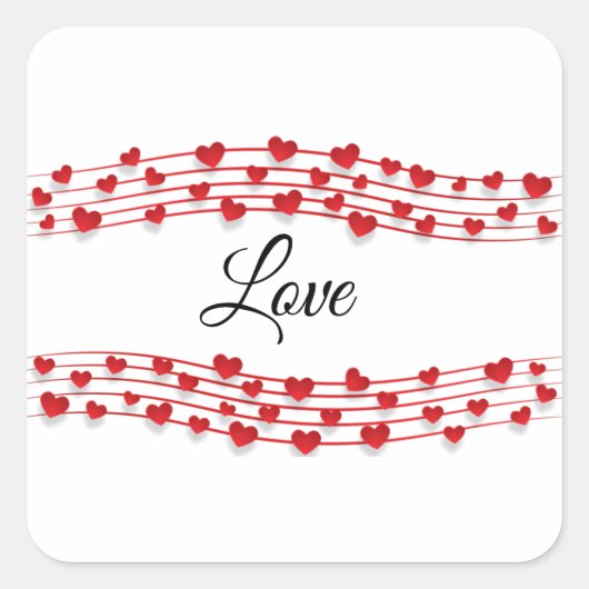 Liebe Music Square Sticker (Vorderseite)