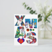 LIEBE MUSICAL SANTA XMAS PARTY POSTKARTE (Stehend Vorderseite)