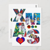 LIEBE MUSICAL SANTA XMAS PARTY POSTKARTE (Vorne/Hinten)