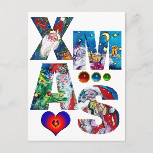 LIEBE MUSICAL SANTA XMAS PARTY POSTKARTE (Vorderseite)
