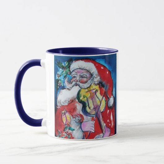 LIEBE MUSICAL XMAS PARTY SANTA CLAUS VIOLIN PLAYER TASSE (Links)