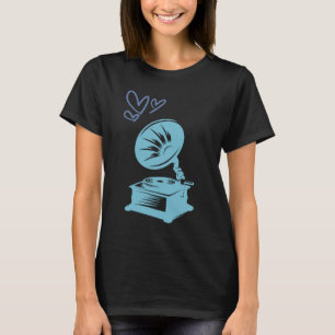 Liebe Musik Alte Schule Grammophon T-Shirt
