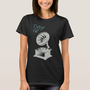 Liebe Musik Alte Schule Grammophon T-Shirt