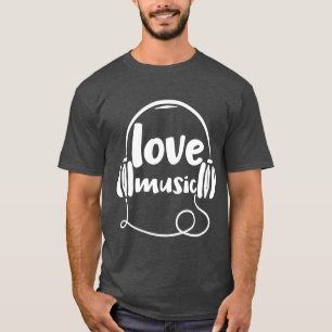 Liebe Musik Bekleidung mit Kopfhörern Freunden T-Shirt