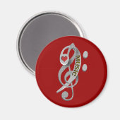 Liebe Musik Clef Skulptur Magnet (Vorderseite/Rückseite)