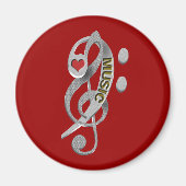Liebe Musik Clef Skulptur Magnet (Vorne)
