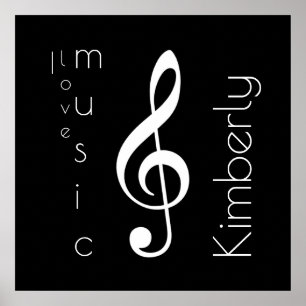 Liebe-Musik, Dreifach-Klammer mit Namen Poster
