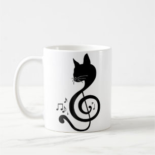 Liebe Musik Katze Musiknote Musikalische Note Pian Kaffeetasse