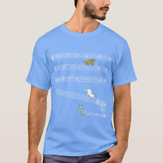 Liebe Musik Katze spielt auf musikalischem Musiker T-Shirt