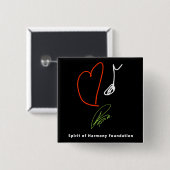 Liebe-Musik-Quadrat-Knopf Button (Vorne & Hinten)
