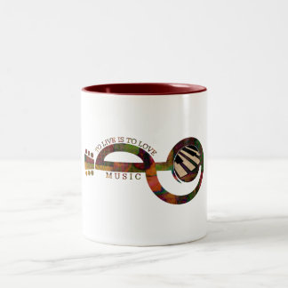 Liebe-Musik Zweifarbige Tasse