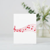 Liebe, musikalische Noten mit Herzen Postkarte (Stehend Vorderseite)