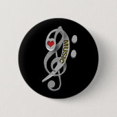 Liebe-Musikclef-Skulptur Button (Vorderseite)