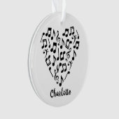 Liebe Musikherz Musiknoten mit Namen Ornament (Vorderseite)