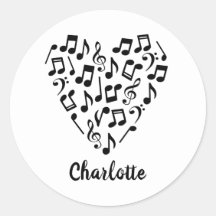 Liebe Musikherz Musiknoten mit Namen
