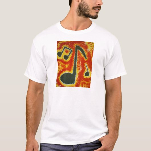 Liebe-Musiknoten-Phat-Gefärbte Krawatten T-Shirt (Vorderseite)