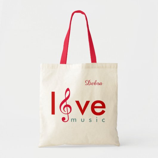 Liebe Musiktreble clef personalisiert Tragetasche (Vorne)
