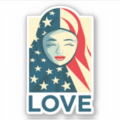 Liebe | muslimische Flüchtlinge Aufkleber (Vorderseite)