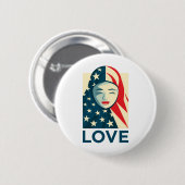 Liebe | muslimische Flüchtlinge Button (Vorne & Hinten)